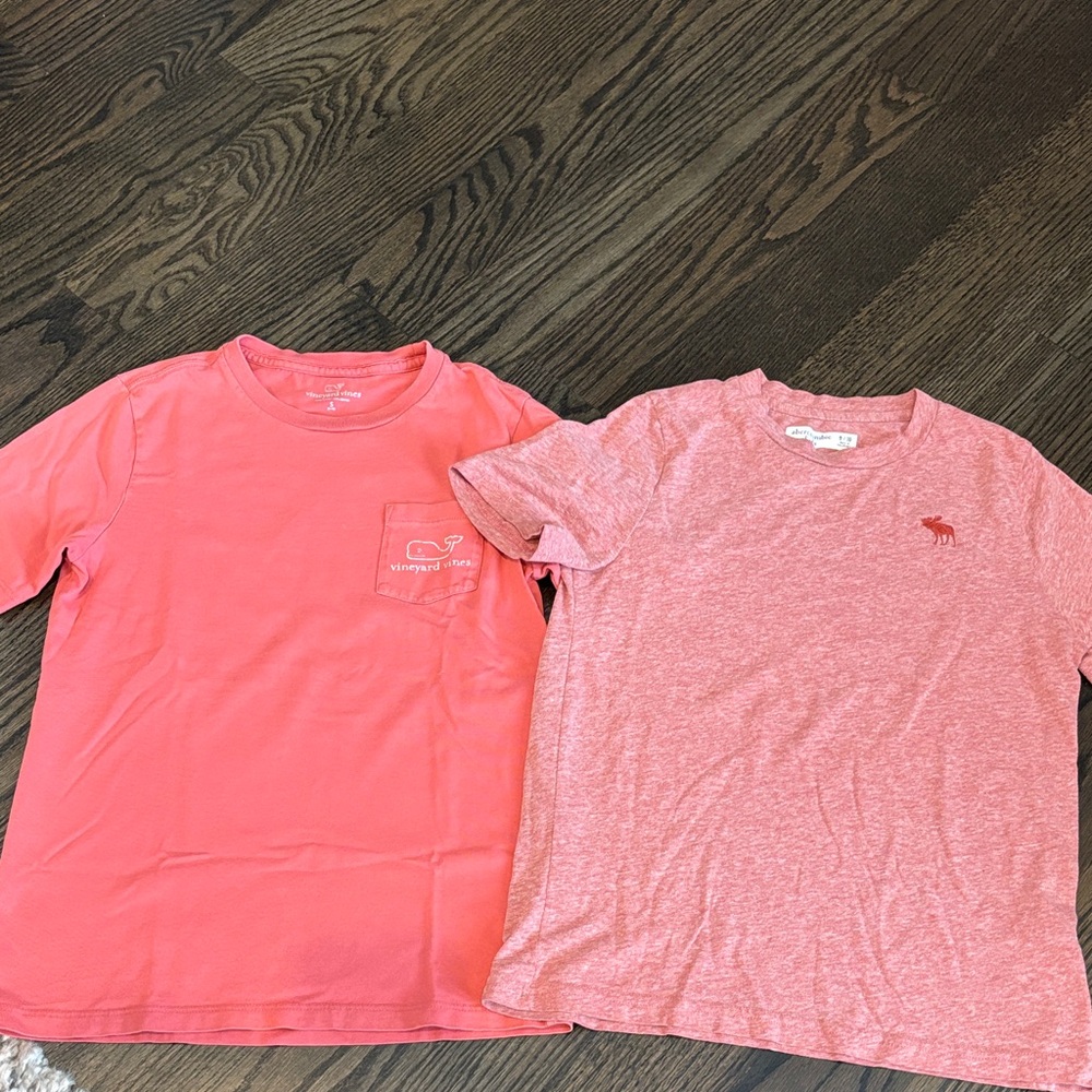 Vineyard Vines/Abercrombie Kids Boys pink Short Sleeve Tee T-shirt  bundle 8-10
